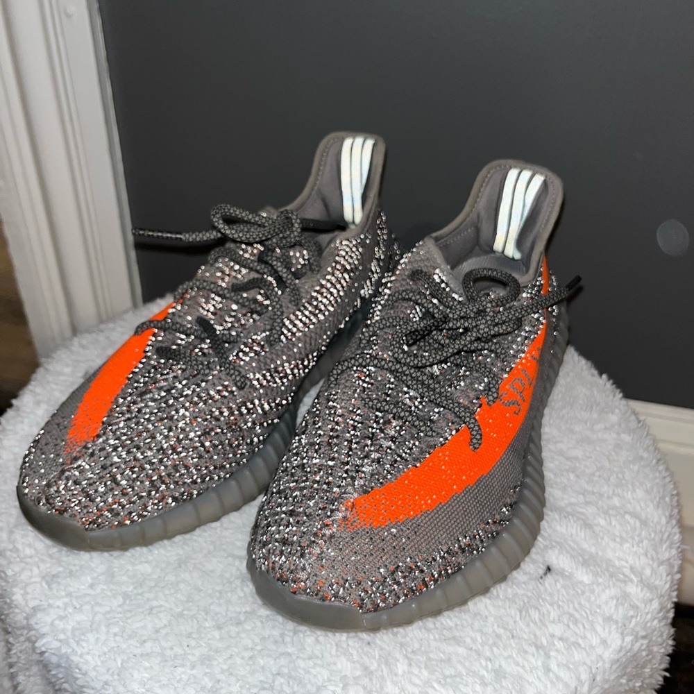 Men’s size 11 Yeezy 350 Beluga Reflective grey and orange